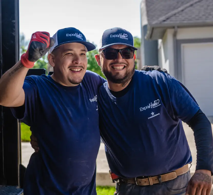 Expo Home Improvement installation team members on site