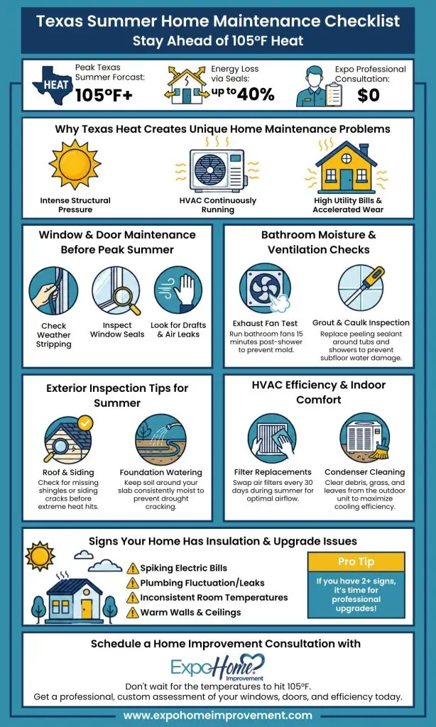 Texas Summer Home Maintenance Checklist — Stay Ahead of 105°F Heat Expo Home Improvement June 26